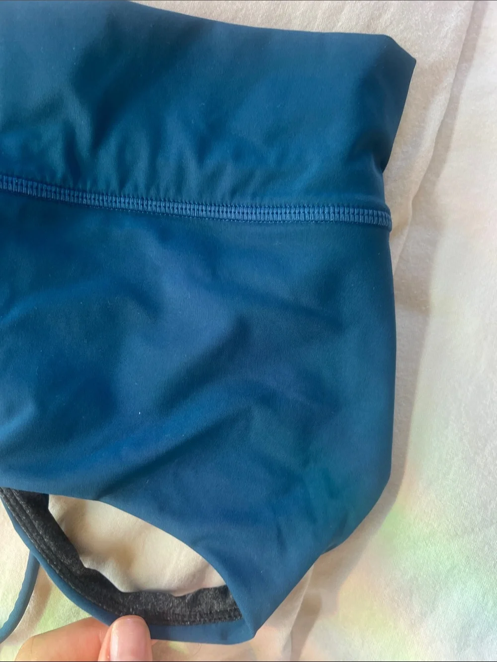 ALO Yoga Teal Blue Strappy Swim Bikini Top